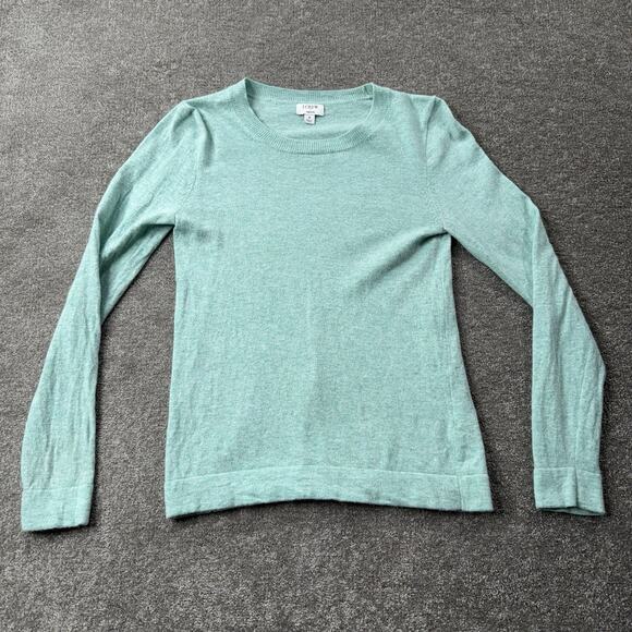 J.Crew Factory Teddie Sweater Women’s Small Mint Green Cotton Wool Blend F5199 - Picture 2 of 9